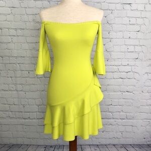 LOVERS + FRIENDS Neon Off Shoulder Dress XS